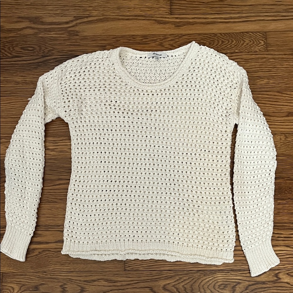 Madewell Women's Open-Knit Cream Sweater